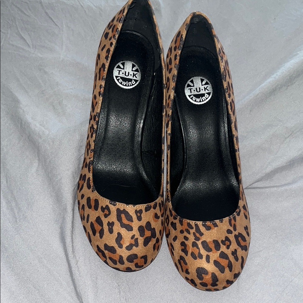T.U.K Women's Leopard Print Heels